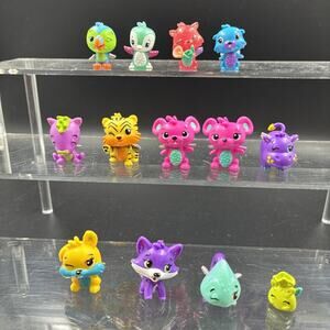Lot of 13 Hatchimals CollEGGtibles Tiger Mouse Hippo Fox Figures Glitter Wings